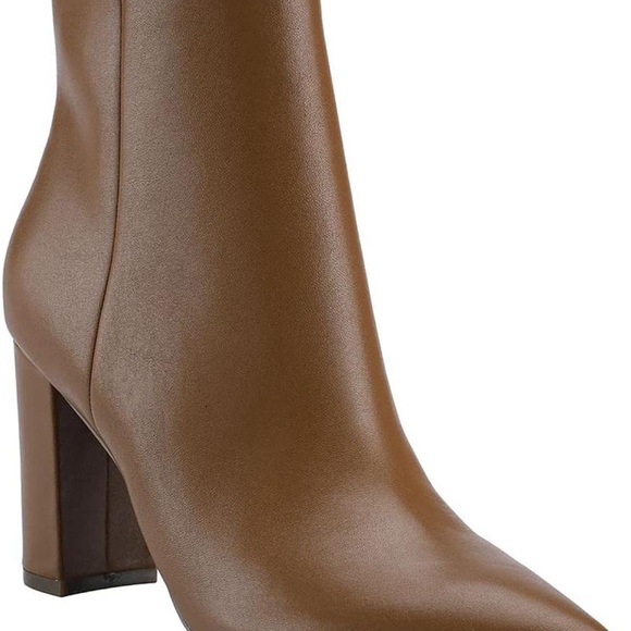 Marc Fisher Women's Brown Heeled Leather Ankle Boots Shoes Size 8 1/2 - Picture 4 of 16